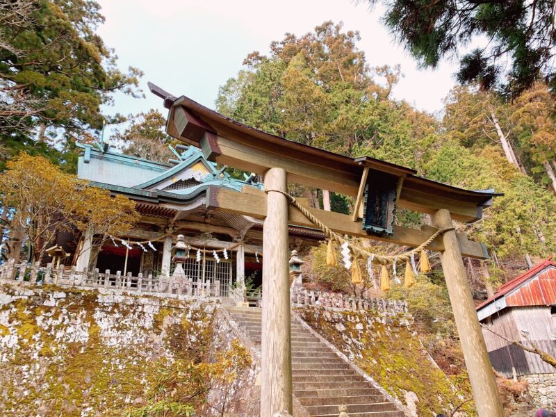 玉置神社の本殿と鳥居